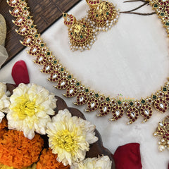 Vriksham Elegant Peacock Pendant With Maanga Long Haram-Pearl-G19149