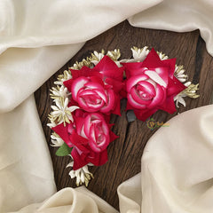 Vriksham Dark Pink Rose Veni with Beads- Flower Accessory-H846