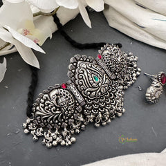 Unique Silver Polish Dual Peacock Choker-S800