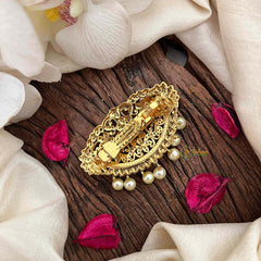 Vriksham Classic Golden Floral With Pearls Juda Pin Hair Clip-Green Red-G21483