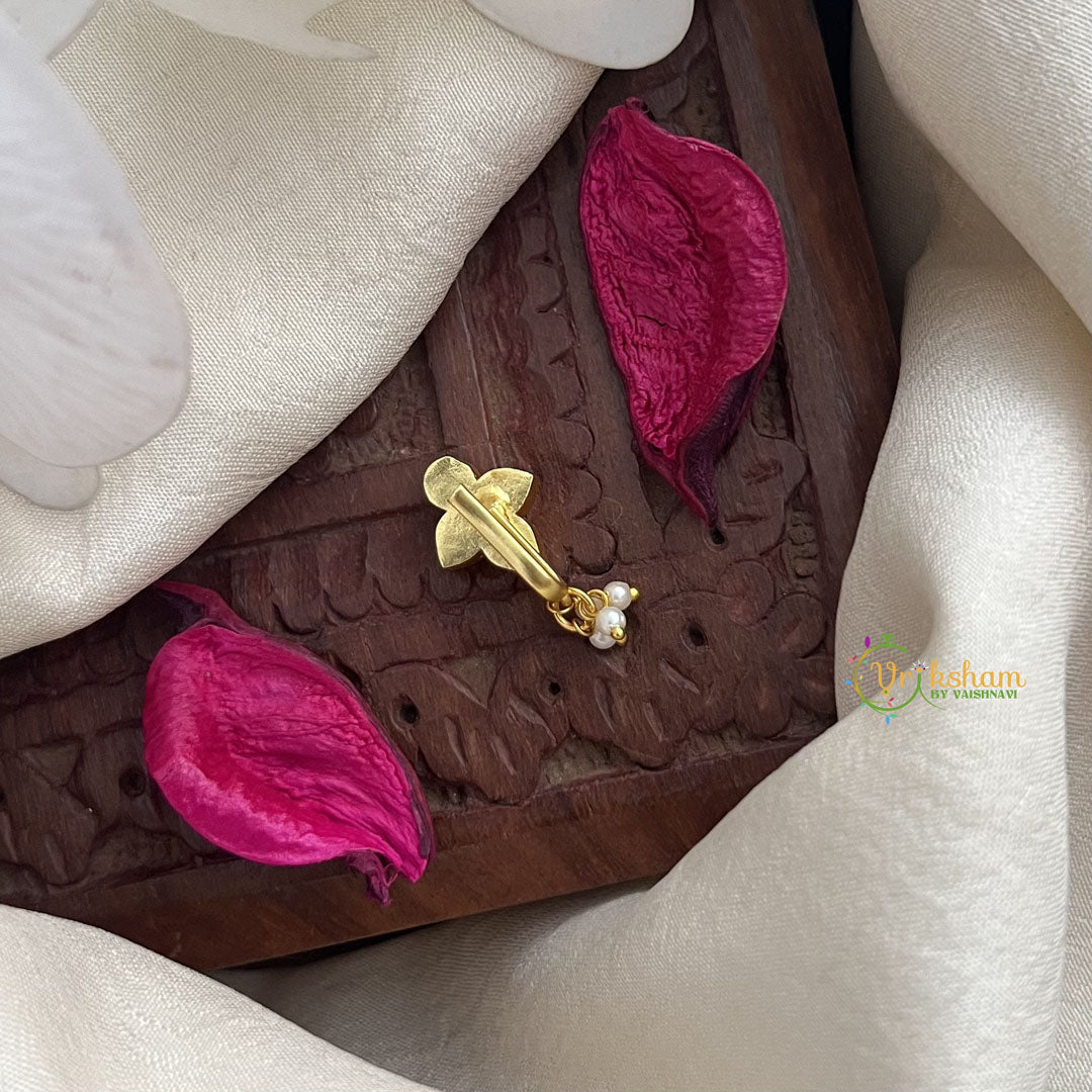 Vriksham Unique Jadau Kundan Nath-Red White-Pearls-J3031