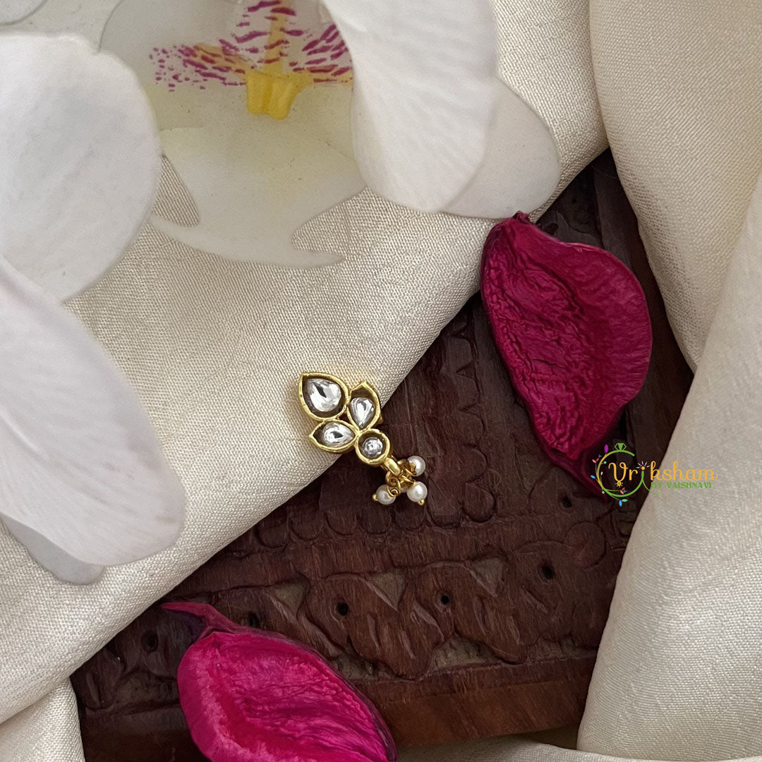 Vriksham Unique Designer Kundan Nath-White-Pearls-J3036