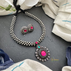 Kolhapuri Pendant short Neckpiece–S763