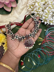 Vriksham Traditional Antique Black Polish Kemp Short Neckpiece-G17943