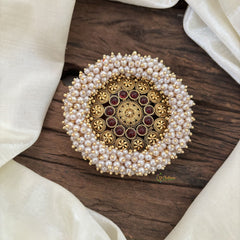Antique Cluster Pearl Billai-Bun Billai -Chakra-Red-G10361