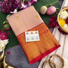 Vriksham Golden & Red Border With Golden Zari Border Pure Silk Saree-VS4991