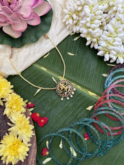 Vriksham Traditional Kemp  Nataraja Pendant Chain-G17949