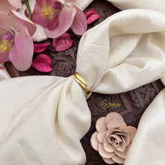 Vriksham Chandbali With Floral Jadau Kundan Finger Ring-Red Green-J3416