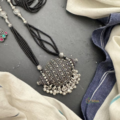 Unique Pendant Black Bead Chain Neckpiece-S770