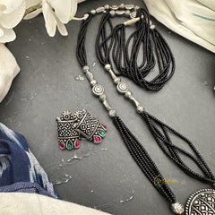 Unique Pendant Black Bead Chain Neckpiece-S770