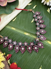 Vriksham Antique Maanga Style Black Polish Kemp Short Neckpiece-G17945