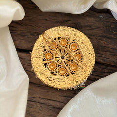 Antique Cluster Pearl Billai- Chakra Bun Billai -Red -G10365