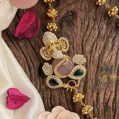 Vriksham AD Stone Ganpati Gold Polish Moggapu Chain-G15970