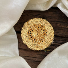 Antique Cluster Pearl Billai- Paisley Bun Billai -Red -G10366