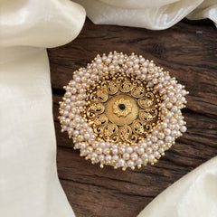 Antique Cluster Pearl Billai- Paisley Bun Billai -Green -G10367