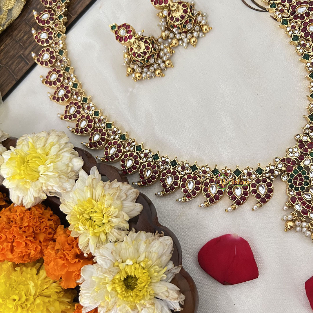 Vriksham Designer 18 Manga Style Long Neckpiece-Gold Bead-G19138