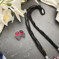 Designer Pendant Black Bead Short Chain-S808