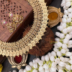 Vriksham Elegant Gold Look Lakshmi Coin Short Neckpiece-G21509