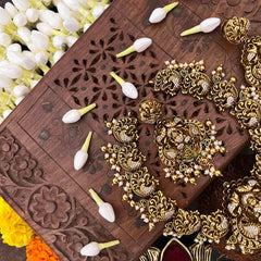 Vriksham Elegant Lakshmi With Peacock Feather Temple Short Neckpiece-G21503