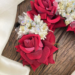 Vriksham Red Rose Veni with Beads- Flower Accessory-H885