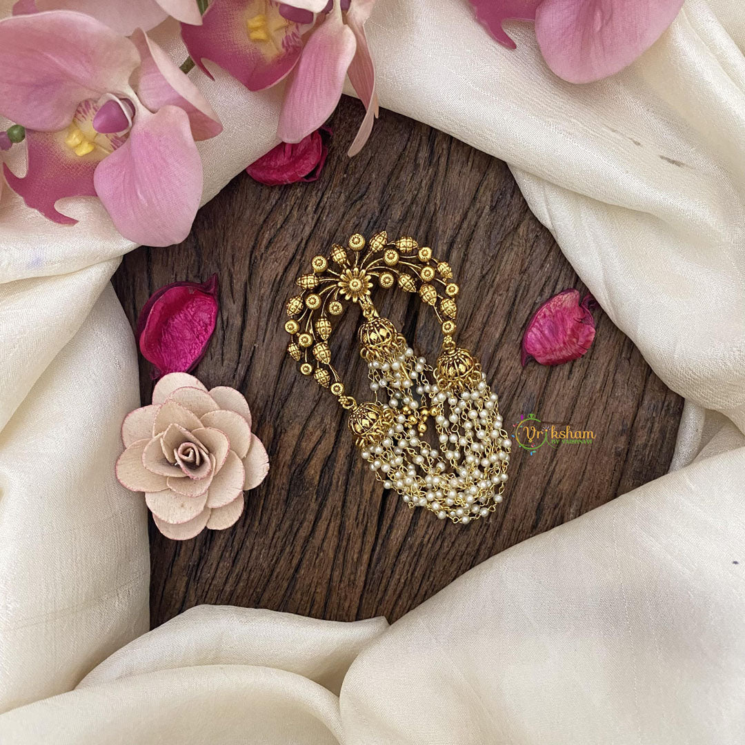 Vriksham Gold Look Alike Premium Pearls Layer Single Jada Billai-G15966