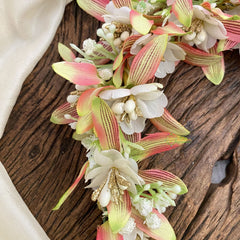 Vriksham Floral Veni with Gold Beads-Flower Accessory-H879