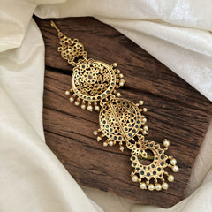 Traditional Kemp Hanging Jada Billai -FourTier Bun Billai -GREEN RED-G10390