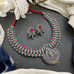 Red Green Stone Kolhapuri Lakshmi Neckpiece-S812