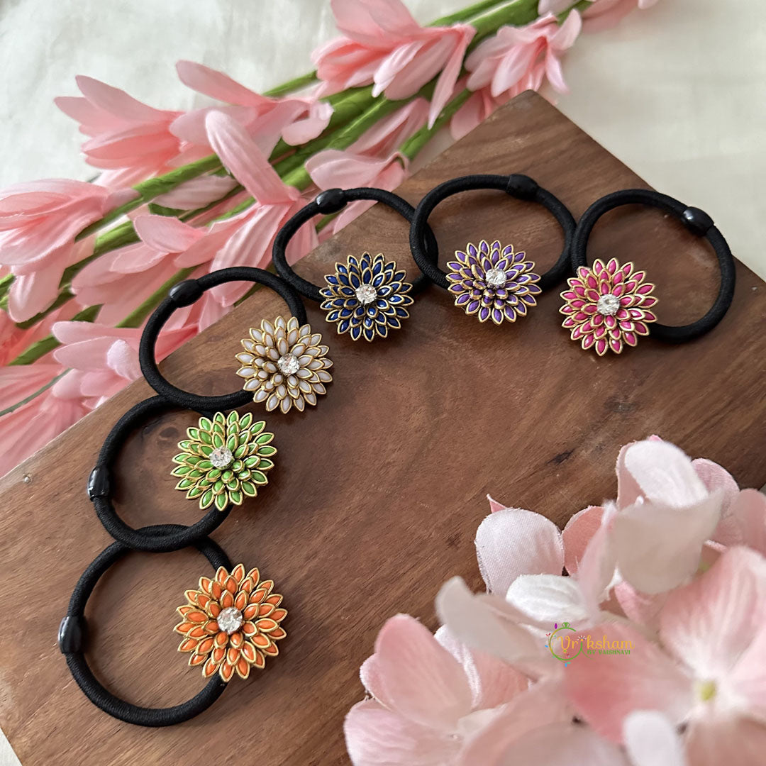 Return Gift Rubber Band-Flower Pendant-6 pieces Set- RG146