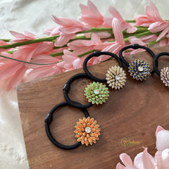 Return Gift Rubber Band-Flower Pendant-6 pieces Set- RG146