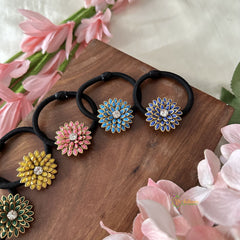 Return Gift Rubber Band-Flower Pendant-6 pieces Set- RG146