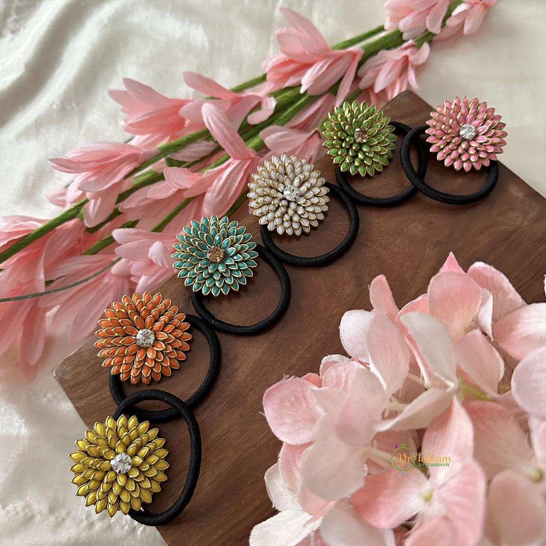 Return Gift Rubber Band- Big Flower Pendant - 6 pieces Set- RG145