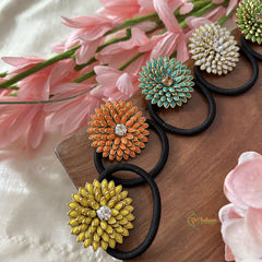 Return Gift Rubber Band- Big Flower Pendant - 6 pieces Set- RG145