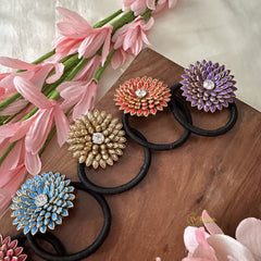 Return Gift Rubber Band- Big Flower Pendant - 6 pieces Set- RG145