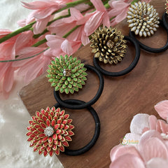 Return Gift Rubber Band- Big Flower Pendant - 6 pieces Set- RG145