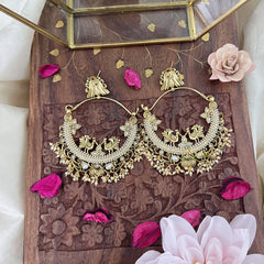 Vriksham Royal Kemp White Chandbalis-White Pearls-G12022