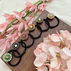 Return Gift Rubber Band- Floral Pendant-6 pieces Set- RG148