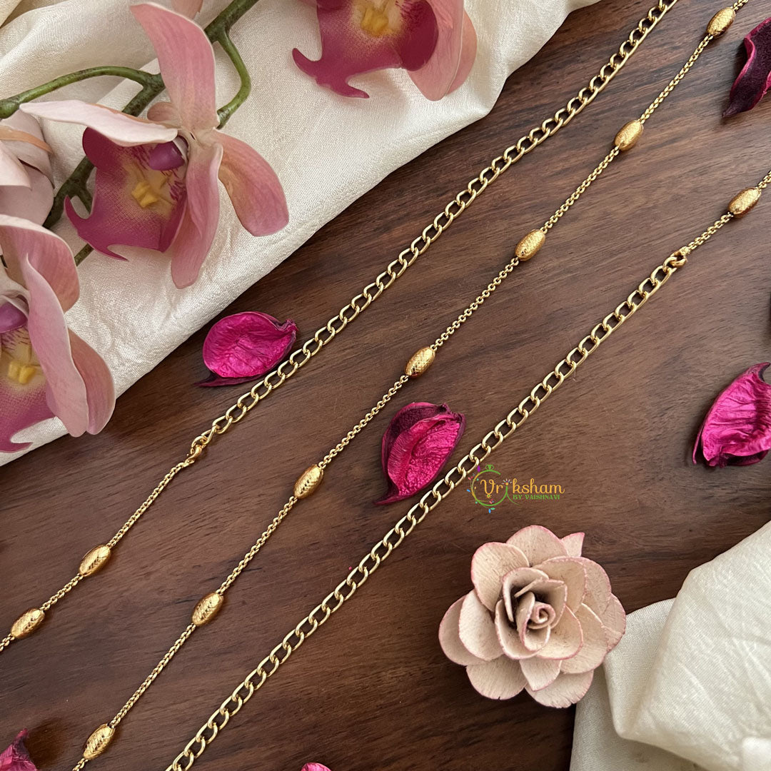 Vriksham Traditional Gold Look Alike Beaded Thin Hipchain-G20080