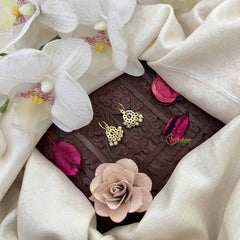 Vriksham Sunfloral Round Style Pearls Detailing Press Bugadi-Red-G21035