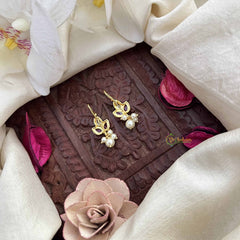 Vriksham Trio Pear Style  Pearls Detailing Press Bugadi-Red White-G21029