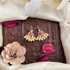 Vriksham Elegant Style Pearls Detailing Press Bugadi-Red White-G21031