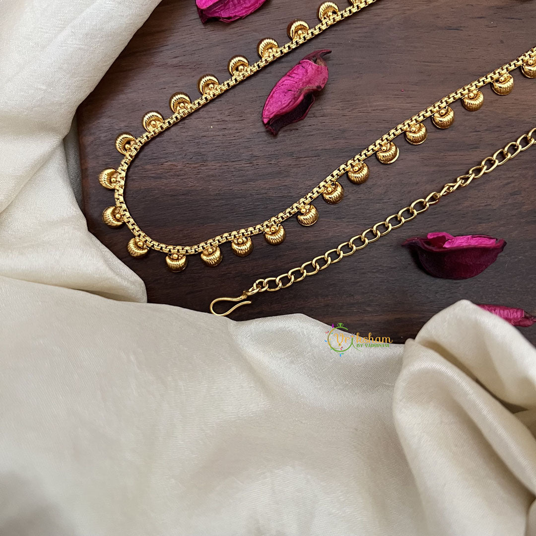 Vriksham Gold Look Alike Half Moon With Coin Ball Thin Hipchain-G20082