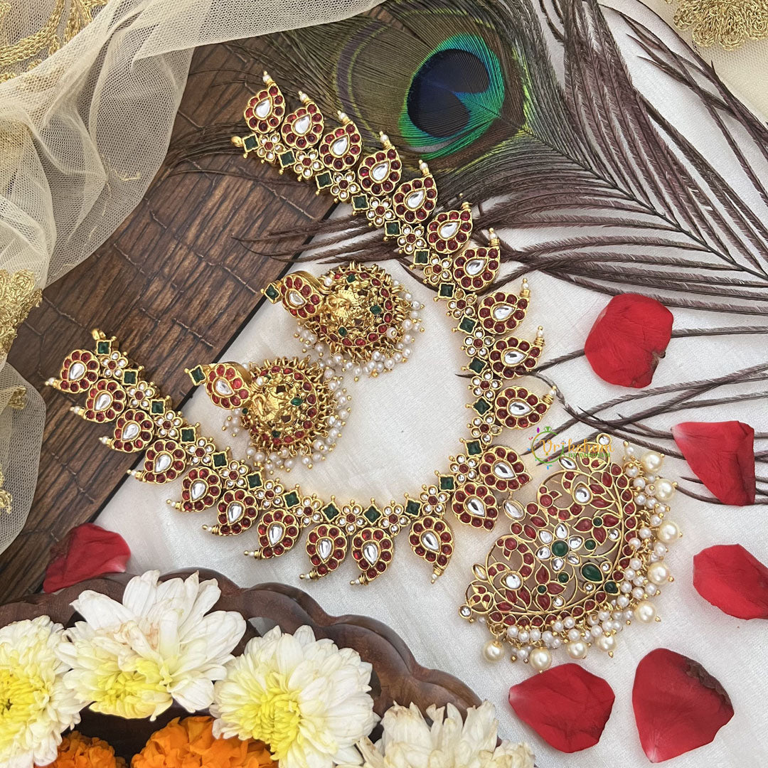 Vriksham Traditional Manga With Floral  Short Neckpiece-G19099