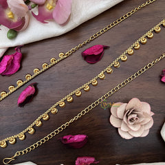 Vriksham Gold Look Alike Half Moon With Coin Ball Thin Hipchain-G20082