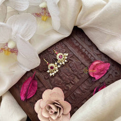 Vriksham Round Style Pearls Detailing Press Bugadi-Red -G21033