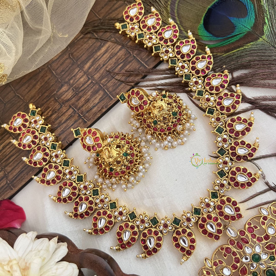 Vriksham Traditional Manga With Floral  Short Neckpiece-G19099