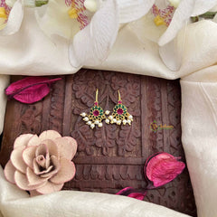 Vriksham Sunfloral Round Style Pearls Detailing Press Bugadi-Green Red-G21036