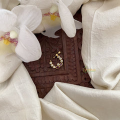 Vriksham Unique Gold Naths/Nose pin-Red White-G17881