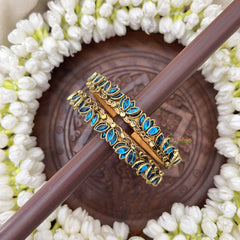 Vriksham Fancy Silk Thread Kundan Lotus Bangle Kada-Sky Blue-G20803