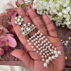 Vriksham Multi-Strand Gold Grand Heritage Kundan & Pearl Tassel Earring-G22091